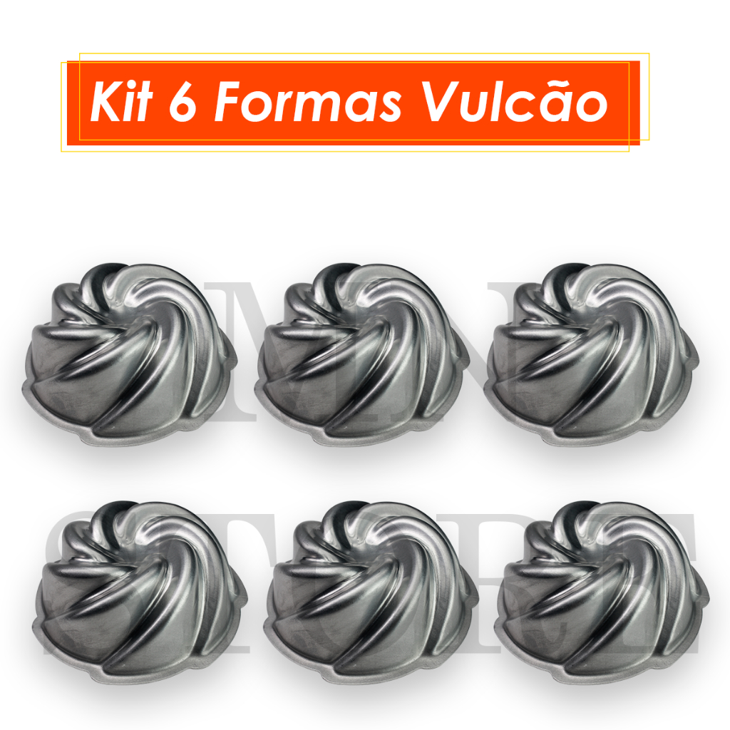 Kit 6 Forma Mini Bolo Vulcao Decorada 9x4 Gomada em Oferta na Shopee