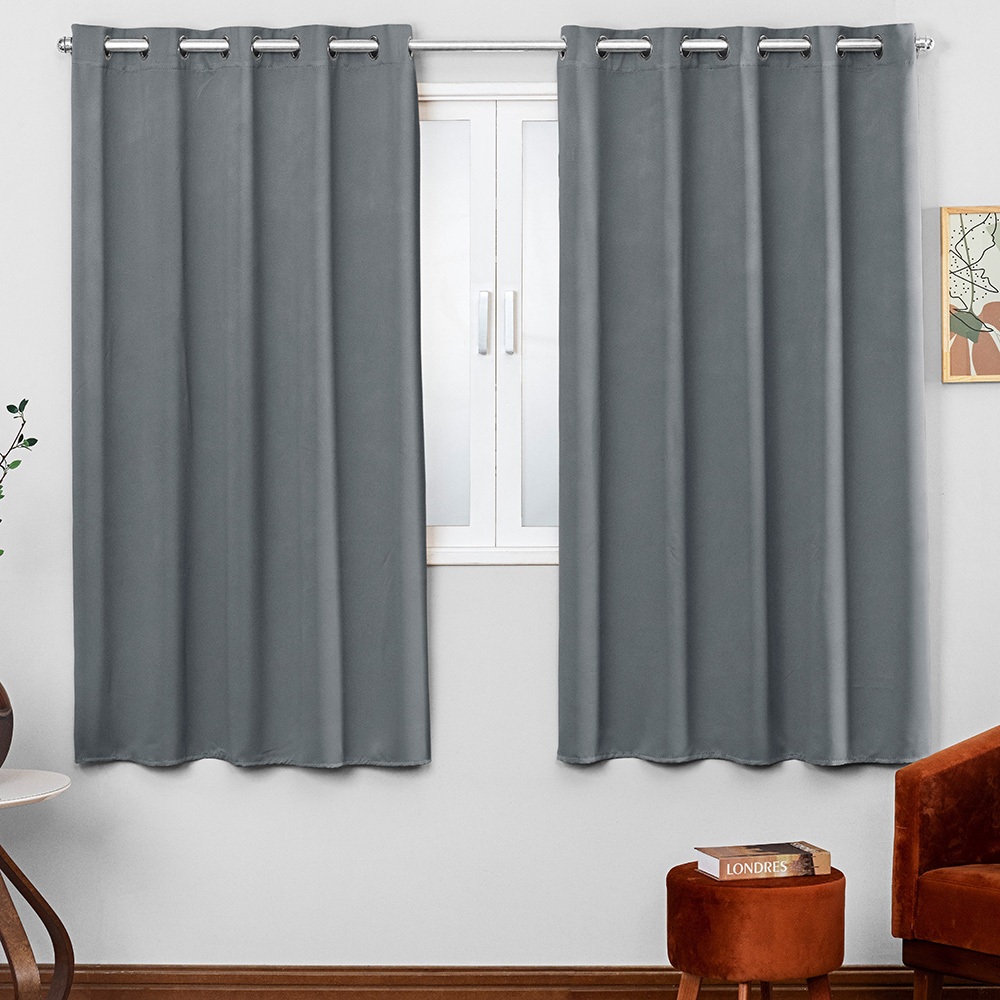 Cortina Blackout Corta Luz Tecido Para Janela 2,70m x 1,70m Para Varão 2 Metros Roma
