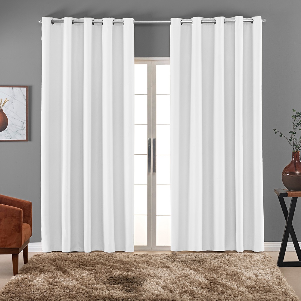 Cortina Blackout Corta Luz Tecido para Sala Quarto 3,90m x 2,60m Para Varão 3 Metros Roma em Oferta na Shopee