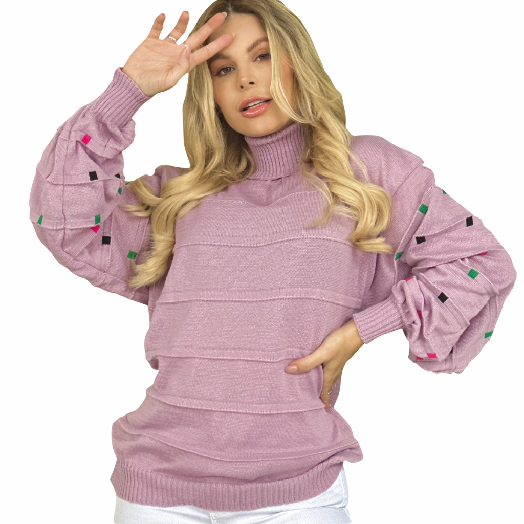 Tricô Inverno Grosso Blusa Casaco Suéter Mulher Cores Lindas