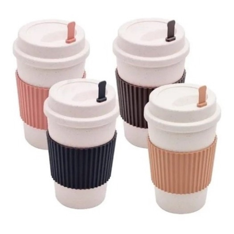 Copo de Cafe de Bambu com Tampa e Mexedor Sortido - Lyor em Oferta na Shopee