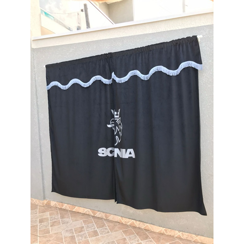 CORTINA PARA SCANIA CAMINHÃO DIVISÓRIA (meio) DE VELUDO COM LOGO-MARCA SCANIA  1,80 A X 2,20 L