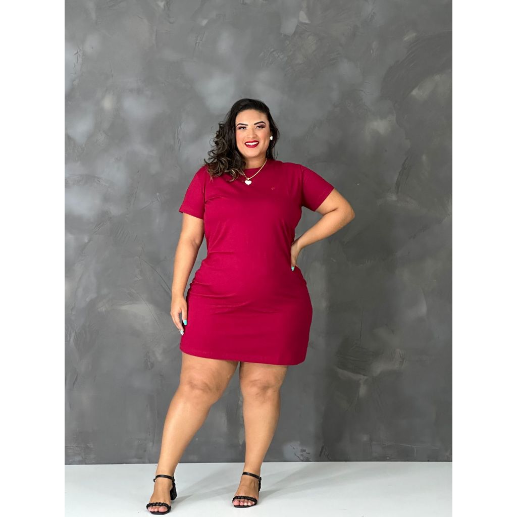 Vestido Algodão Feminino Camisetão Moda Evangélica Básica em Oferta na Shopee