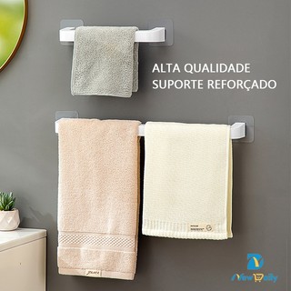Suporte Adesivo Porta Toalhas Reforçado 46CM Organizador Banheiro Sem Furos Multiuso RY-1…