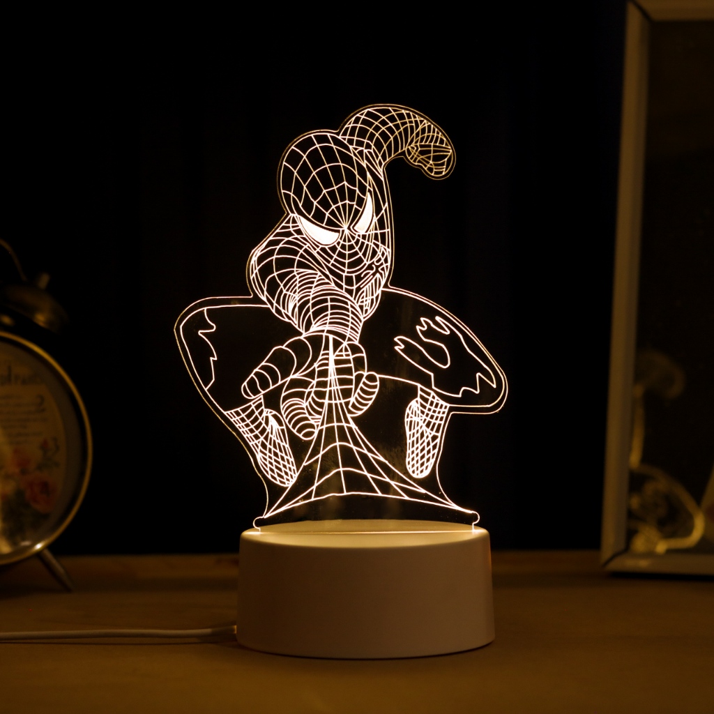 Luminária LED 3D de Mesa / Luz Noturna Presente Criativo / Decoração - Homem Aranha, Spider Man em Oferta na Shopee