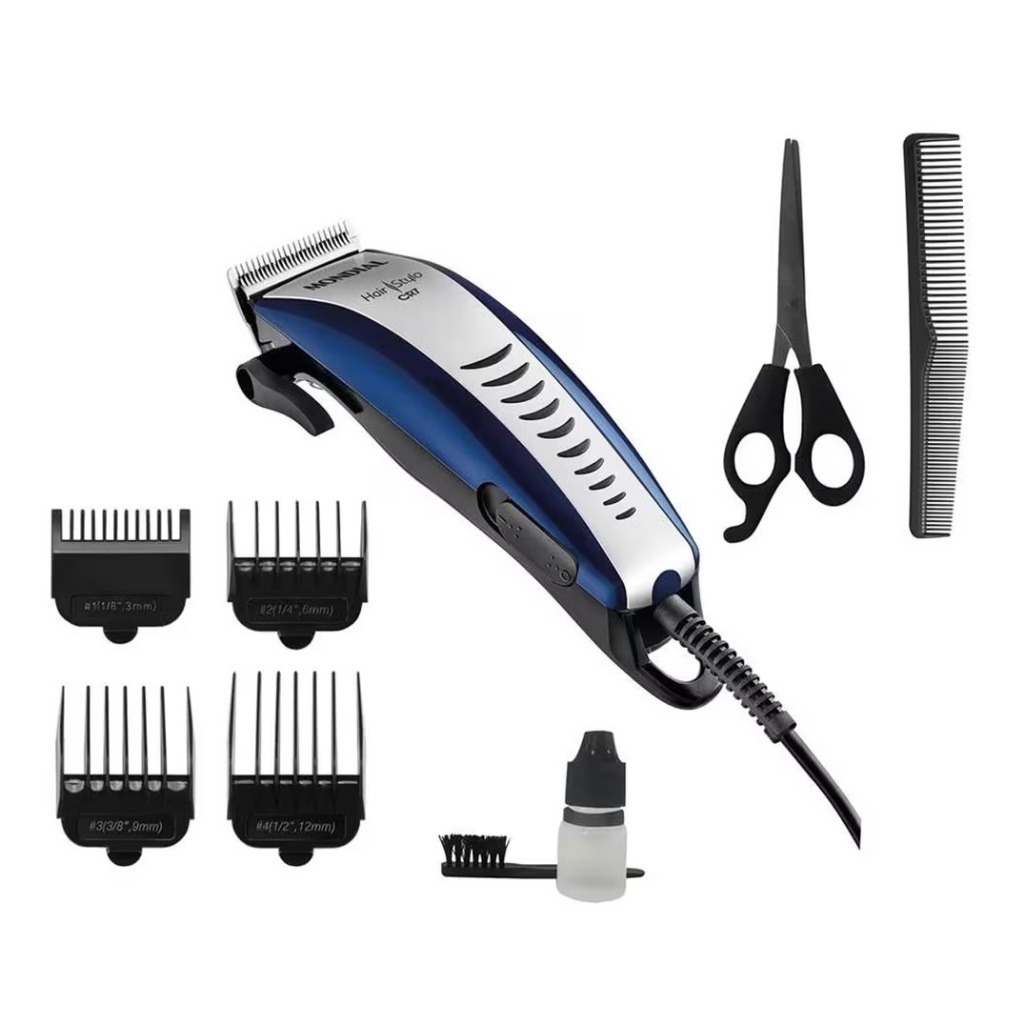 Máquina De Cortar Cabelo Mondial Hair Stylo Cr-07 em Oferta na Shopee