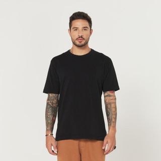 Camiseta Streetwear Heavy Regular Preto em Oferta na Shopee