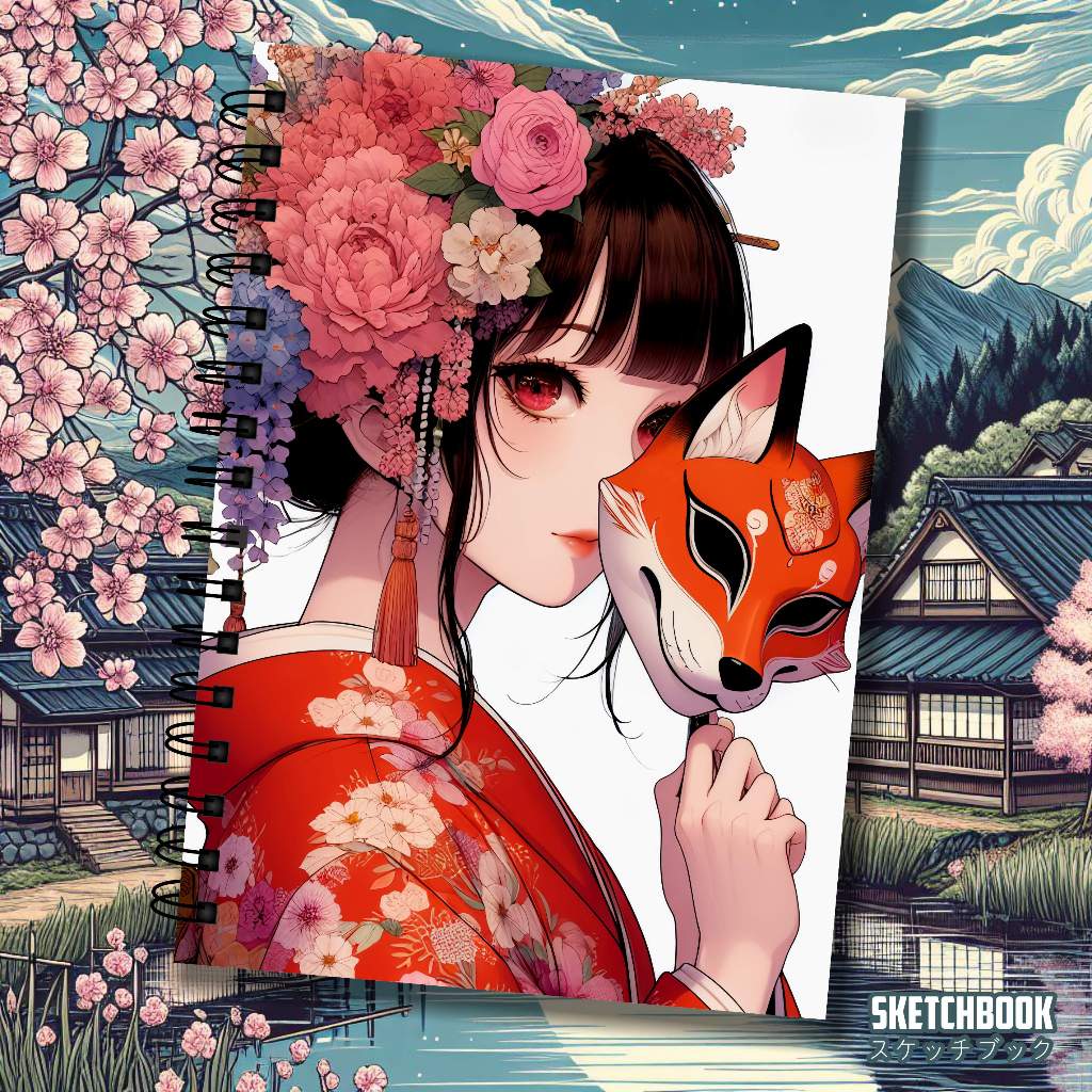 Sketchbook Kitsune offset 90g / 180g / 240g Caderno Desenho Personalizado