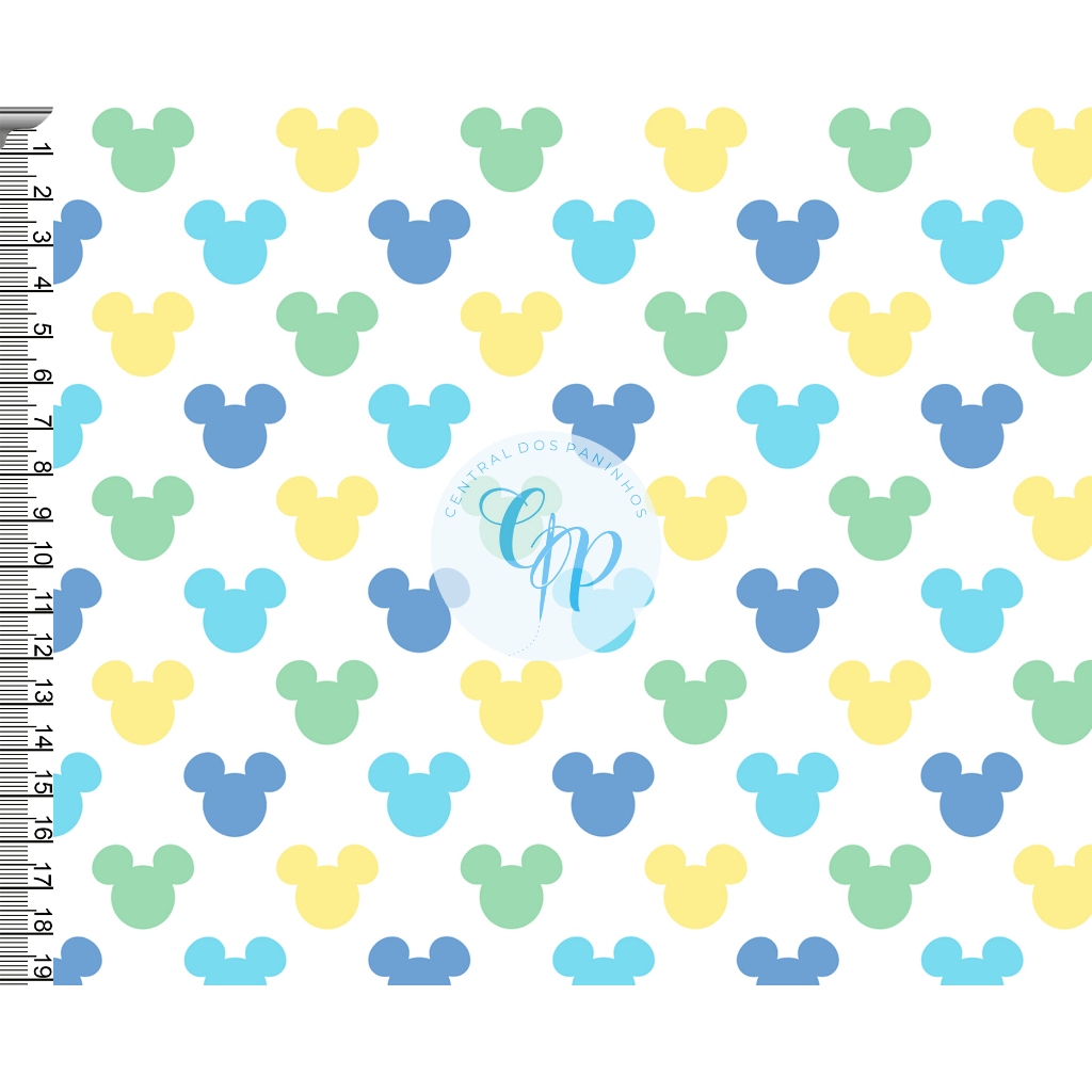 Sintético Doll Estampado - Mickey mouse - contorno cabeça - Color -  0,50 x 1,38