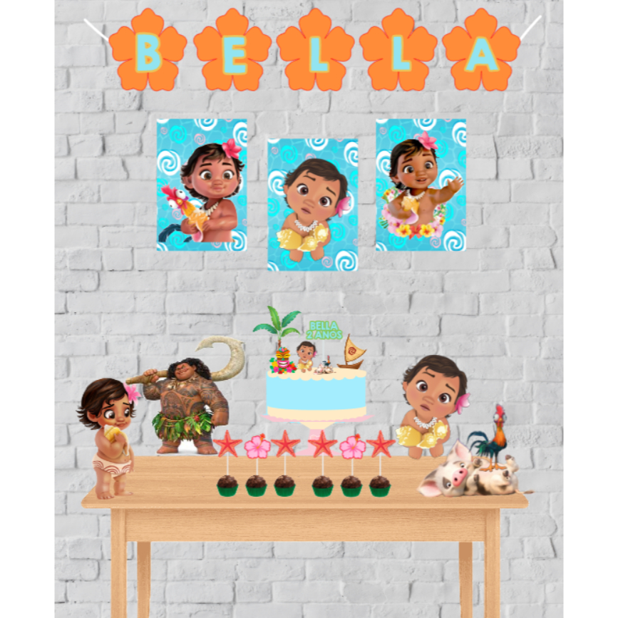 ENVIO RÁPIDO | Kit Festa Moana | Personalizados | Lembrancinhas | Festa infantil | Aniversário | Kit Só um Bolinho