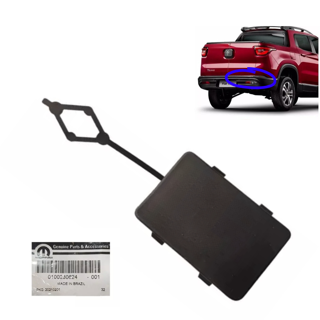 Tampa Reboque Para-choque Traseiro Fiat Toro Original