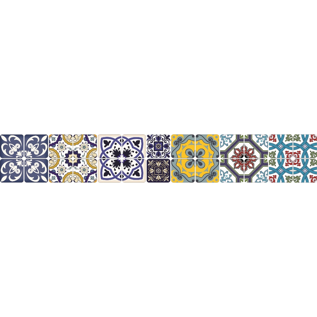 Faixas Adesivas Pastilhas Decorativas Azulejo Português para Parede, Azulejo, Vidro, Móveis, Cozinha