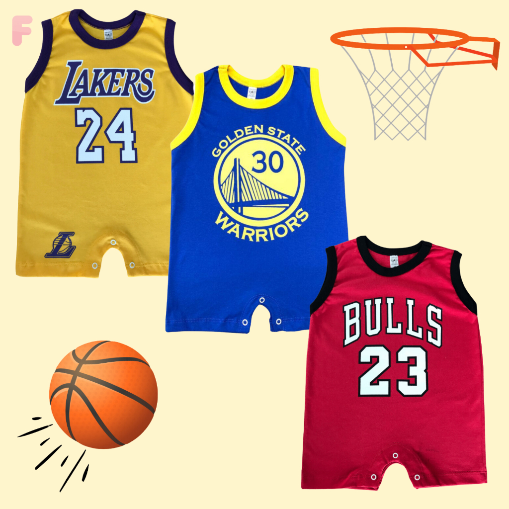 Macaquinho Time Basquete Temático Bebe Infantil Fantasia 100% Algodão Macacão Romper Personalizado Personagem em Oferta na Shopee