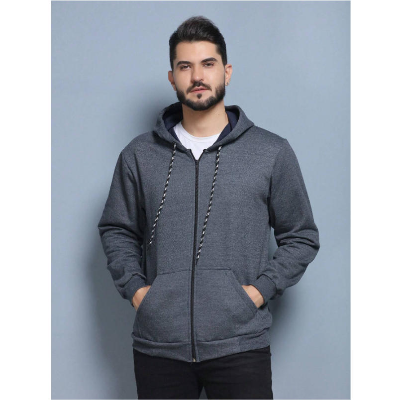 Blusa de frio moletom com zíper e com capuz lisa ótima qualidade Cardigan masculino  moda casual