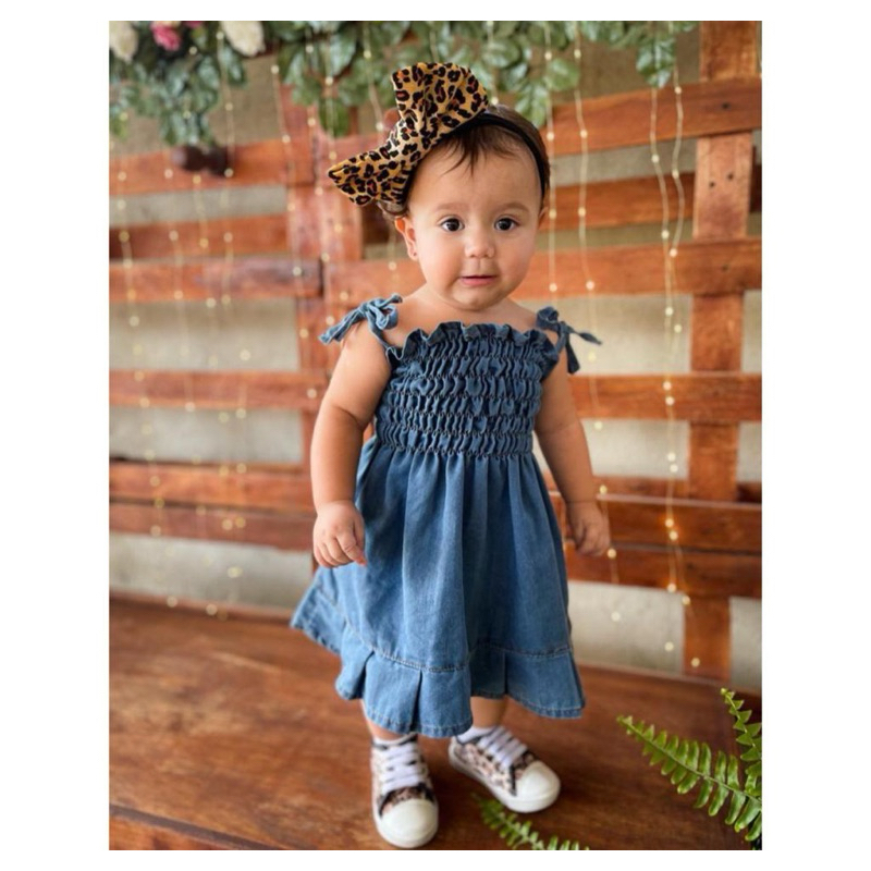 Jardineira ou Vestido jeans infantil (0 a 5 anos) (masc e fem) Sucesso de Vendas em Oferta na Shopee