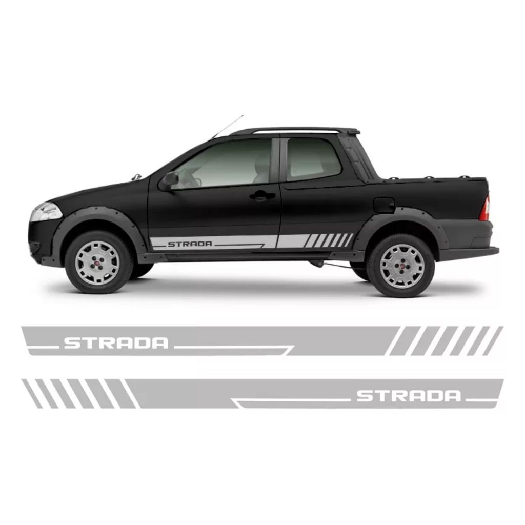 Adesivo Faixa Lateral Strada 2013/2014 Decorativo Personalizado Sport Prata Ft4