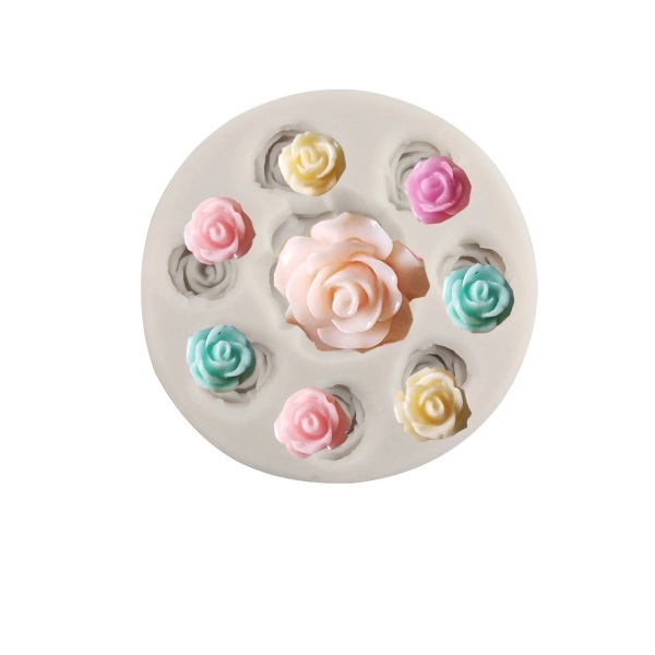 Molde de Silicone Rosinhas Miudinhas para pequenos apliques em Biscuit e Confeitaria de Rosas Micro