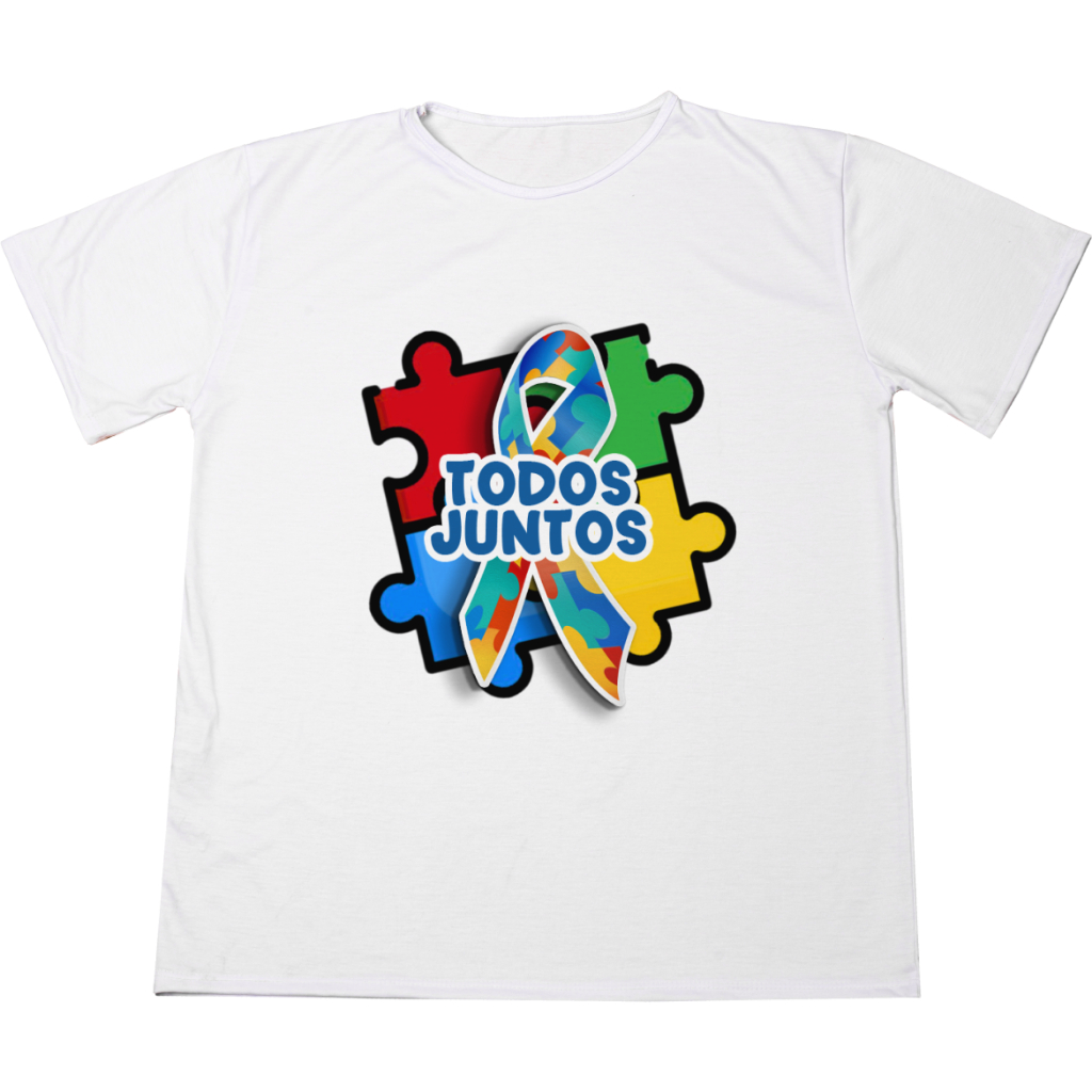 Blusa Camisa Personalizada Autismo Todos Juntos Estampada Adulto Infantil  Plus Size Ótimo Acabamento E Durabilidade Anti-pilling 100% Poliéster Promoção