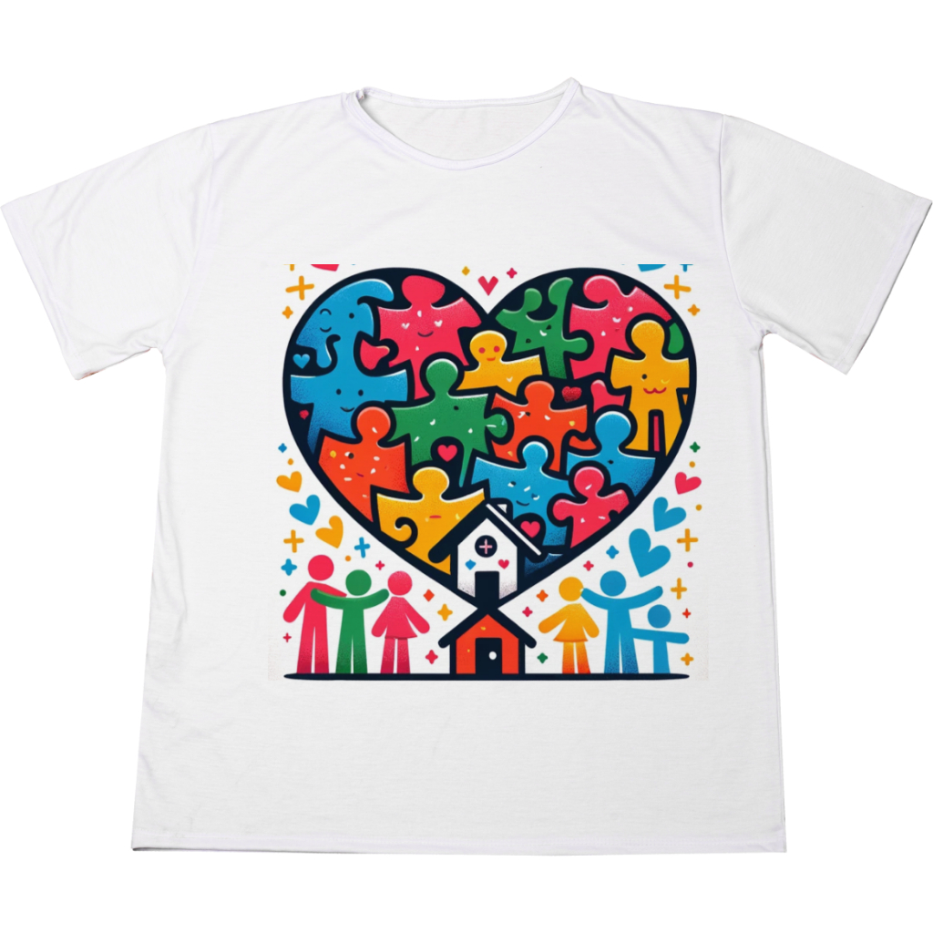 Camiseta Unissex Personalizada Autismo Estampada Ótimo Acabamento E Durabilidade Anti-pilling 100% Poliéster Promoção