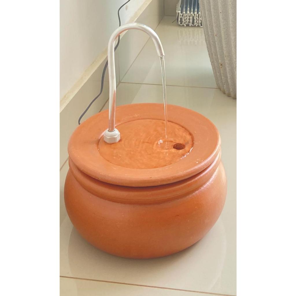 Detalhes do Fonte bebedouro Gato ceramica sustentável agua fresca