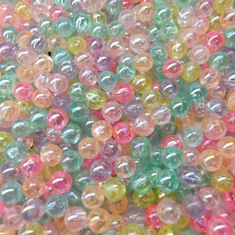 Perola Miçanga Irisada Translúcida Bola Sabão 6 mm para bijuterias brincos artesanato pulseira diy em Oferta na Shopee