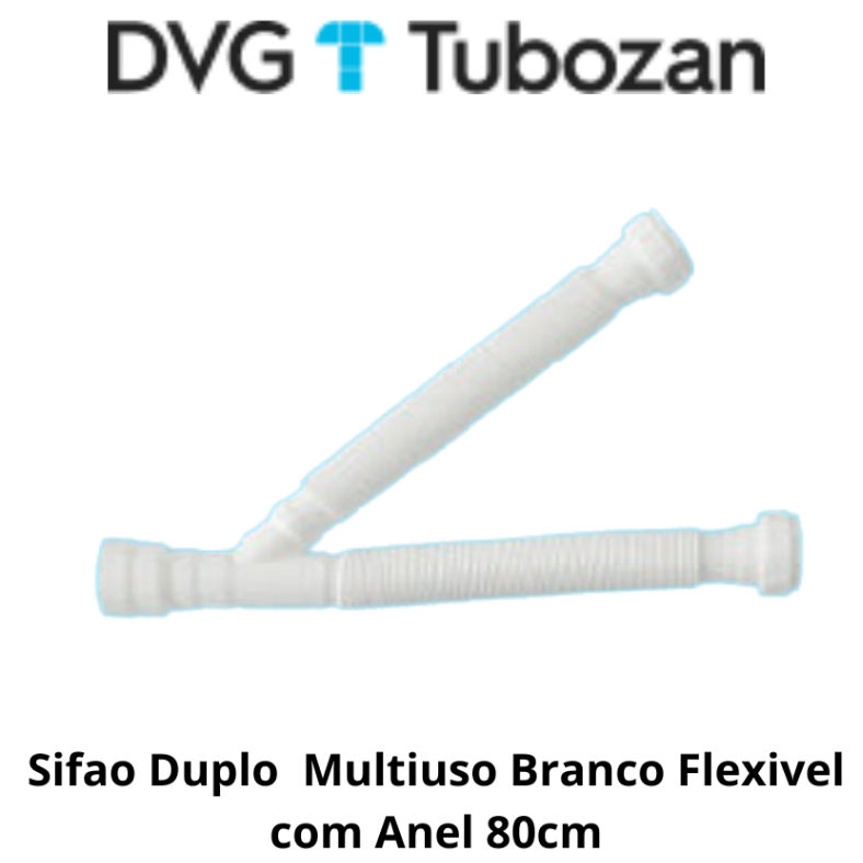 Sifão Duplo  Multiuso Sanfonado 80cm com Anel - DVG Precon em Oferta na Shopee