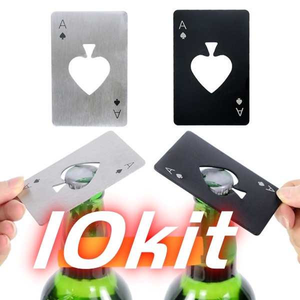 Kit 10 Abridor De Garrafa 8.5*5.4cm Formato Carta De Baralho De Aço Inox Portátil