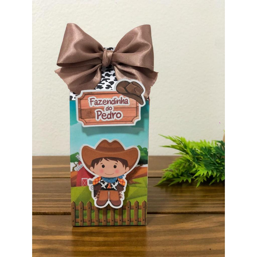 Caixa Milk FAZENDINHA – lembrancinhas personalizadas - caixinhas personalizadas - vários temas