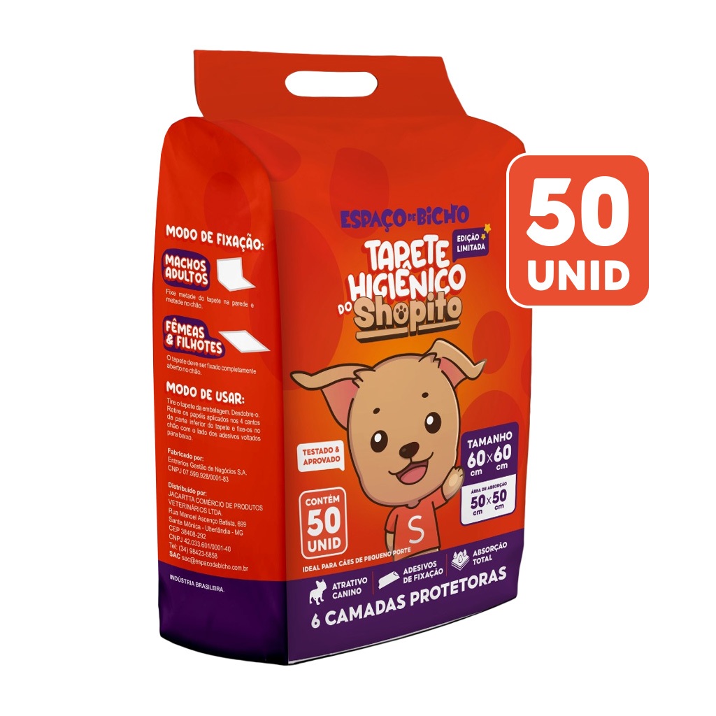 Tapete Higienico Espaço De Bicho Shopito Oficial 50 Unidades Envio Imediato em Oferta na Shopee