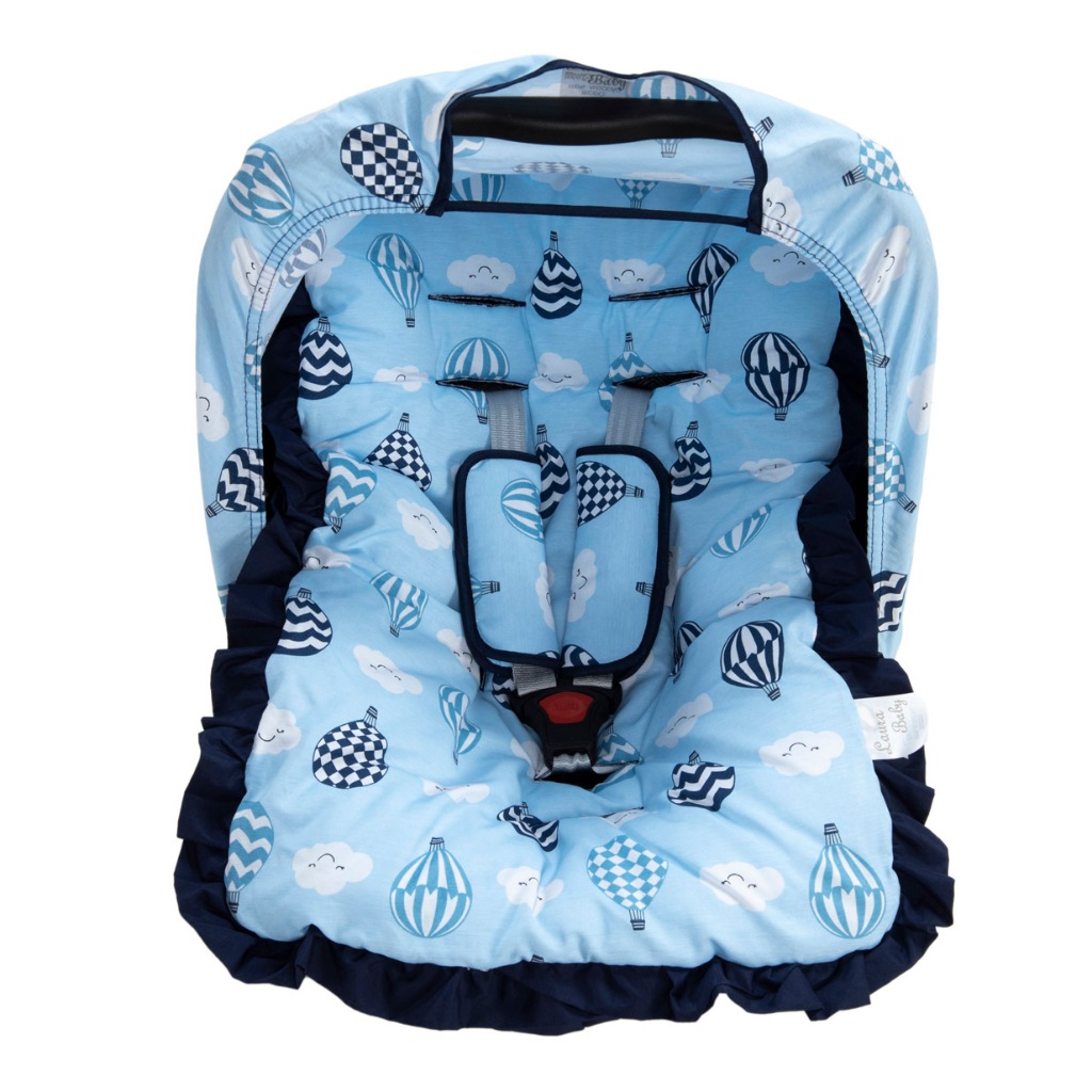 Kit Capa para Bebê Conforto Capota Protetora Protetores de Cinto Estampado Menino Menina