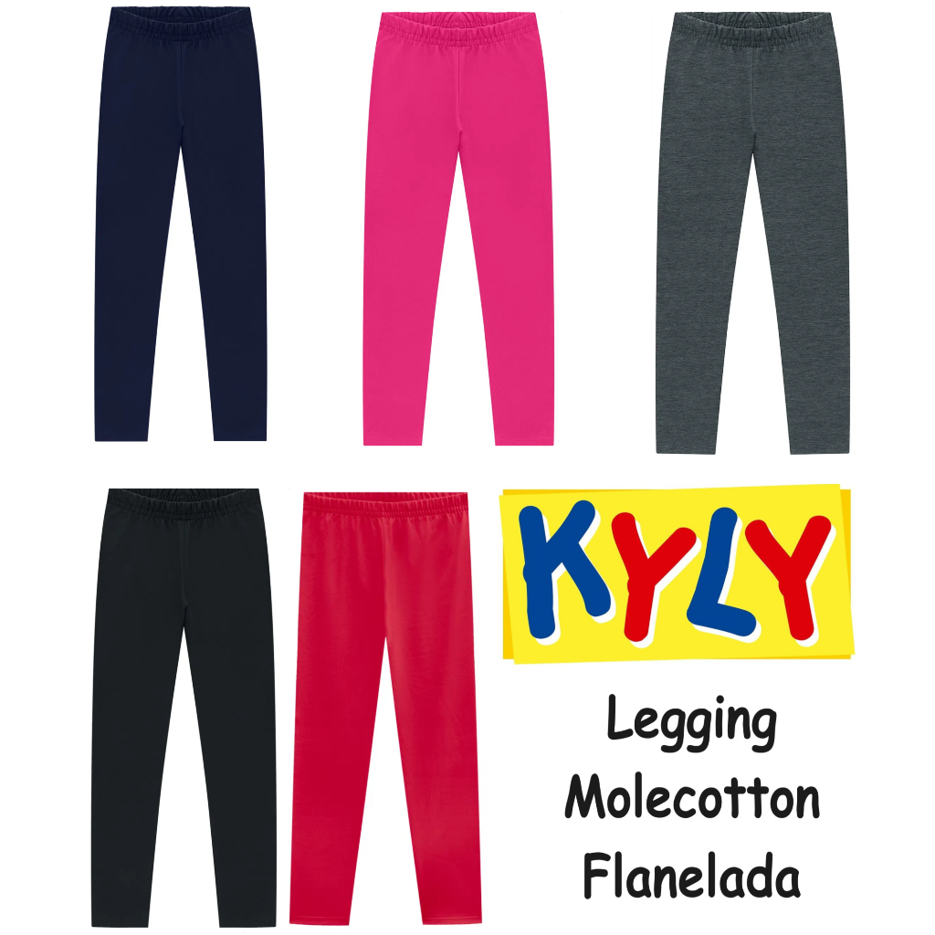 Legging Molecotton Flanelada Infantil Meninas 1 Ao 16 Kyly Original Oferta