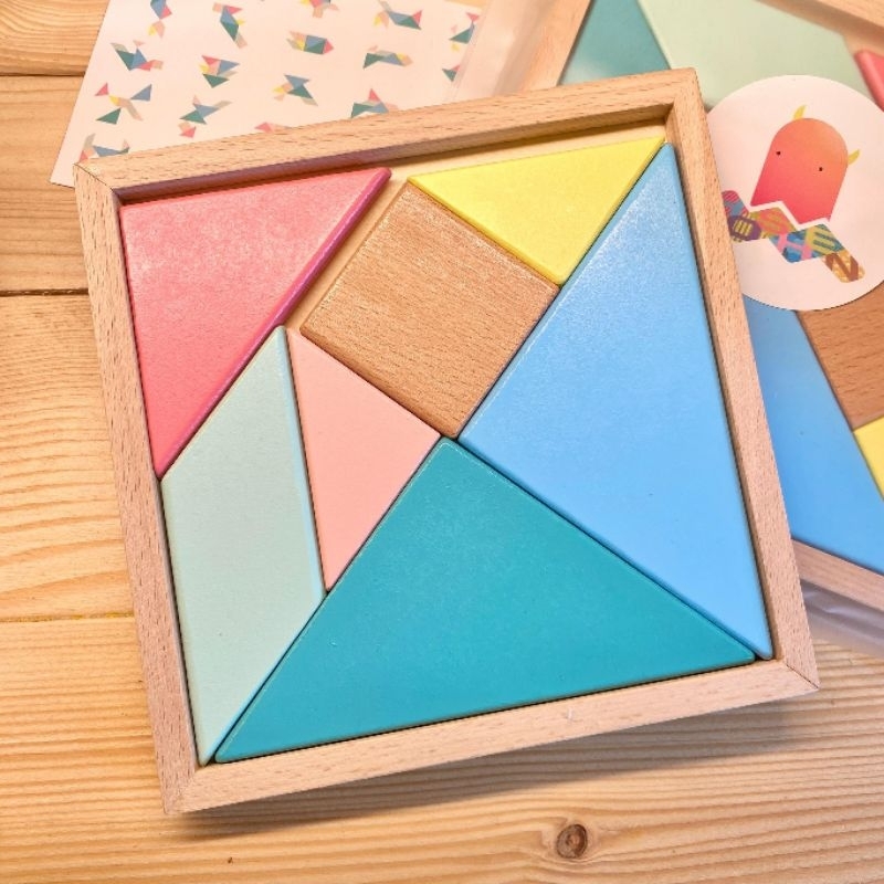 Tangram Madeira, Brinquedo Educativo, Quebra cabeça colorido, Jogo Educativo, Formas Geométricas.