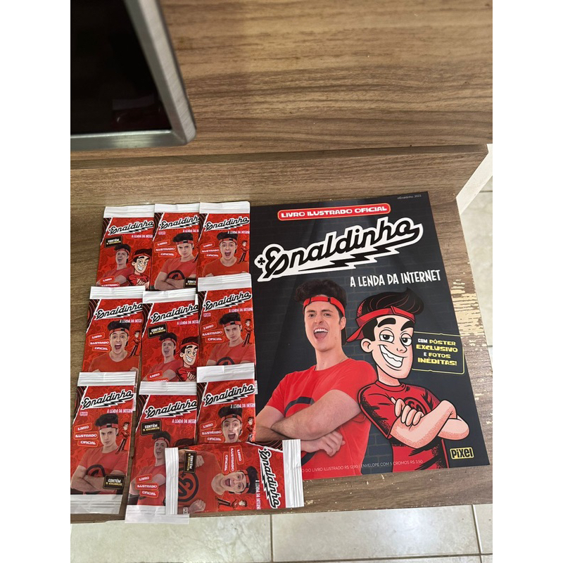kit álbum ENALDINHO + 50 figurinhas original a lenda da internet infantil lembrança