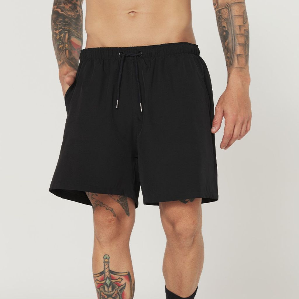 Bermuda Tactel Masculina Preta em Oferta na Shopee