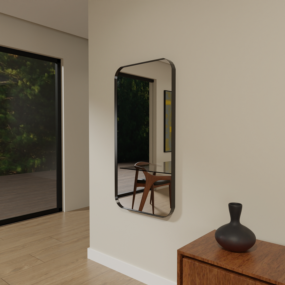 Espelho Decorativo 120cm Moldura Metal Luxo Quarto Sala Banheiro Salao Corpo Inteiro