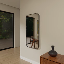 Espelho Decorativo 120cm Moldura Metal Luxo Quarto Sala Banheiro Salao Corpo Inteiro