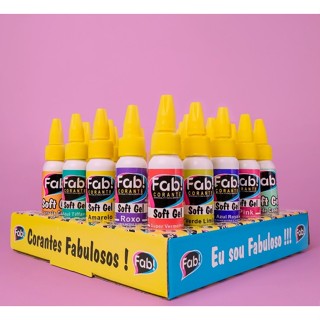 Corante Soft Gel Fab 25g Comestível Concentrado Softgel Bolo Confeitaria em Oferta na Shopee