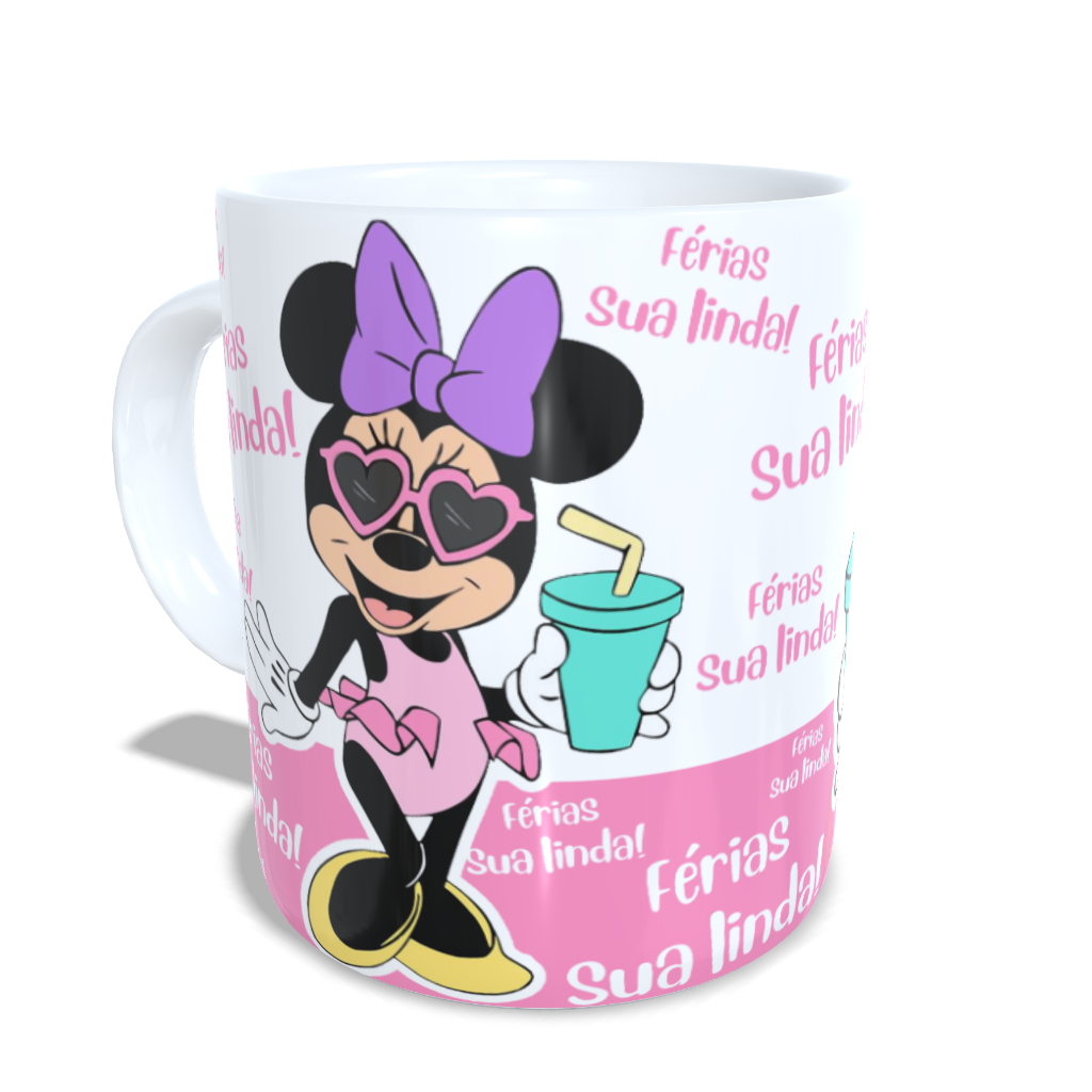Caneca Personalizada Minnie Férias Sua Linda Caneca Café Caneca Customizada Alta Qualidade de Imagem Caneca Presente