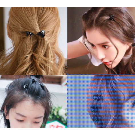 Kit 100-500 mini piranha colorida para cabelo infantil presilha/preto em Oferta na Shopee