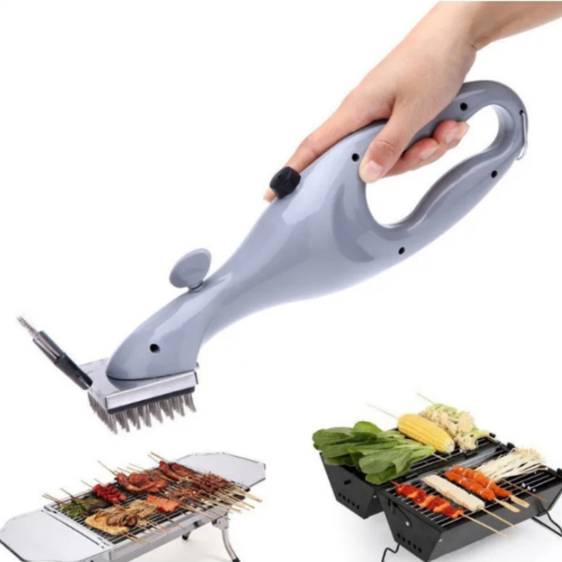 Escova de Aço Limpa Grelha Chapa Churrasco Churrasqueira Cerdas De Aço Inox