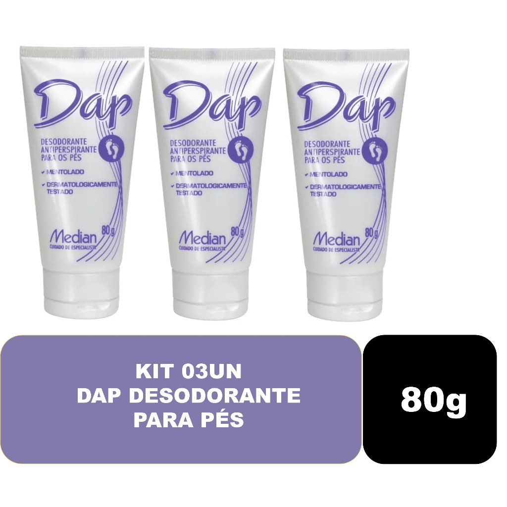 Kit 03un Dap Desodorante Para Pés 80g