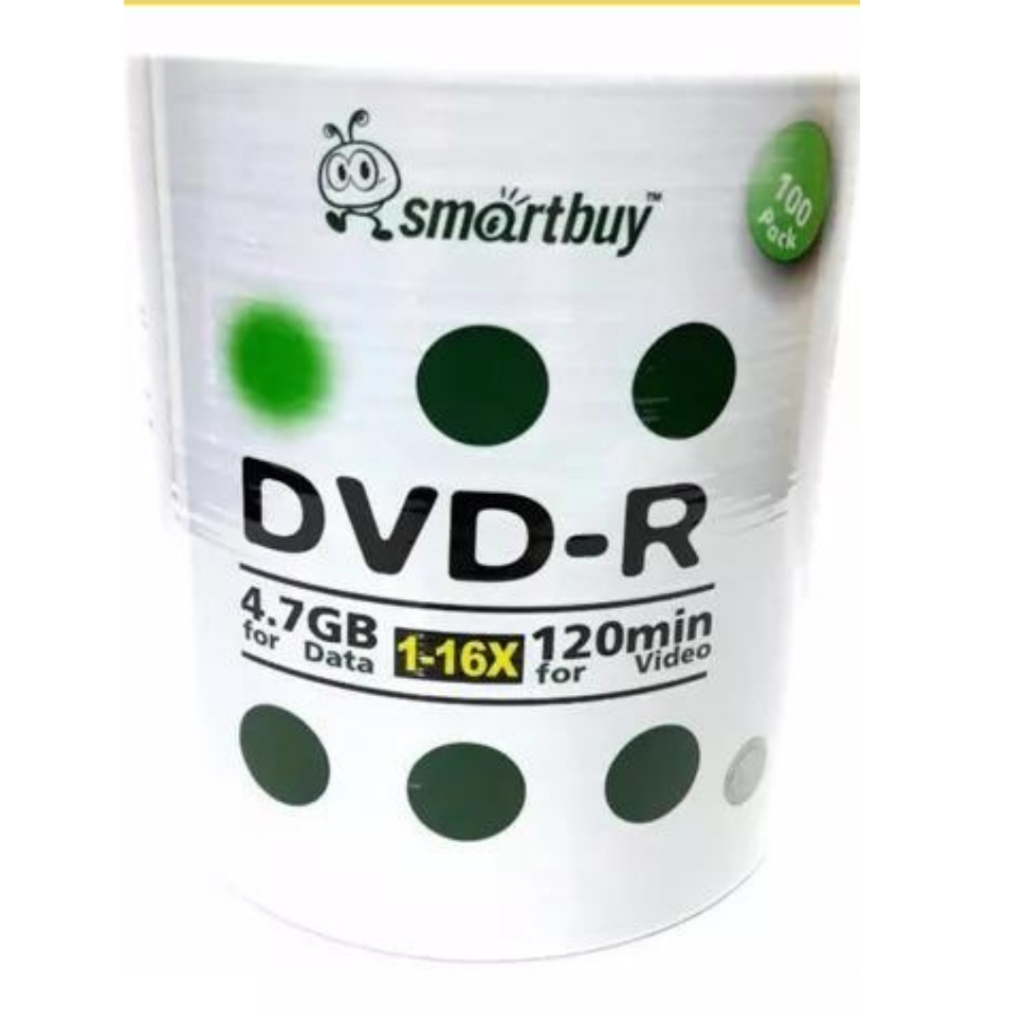 50 Mídia Virgem Dvd Smartbuy Logo Verde 4.7gb 120min Dvdr