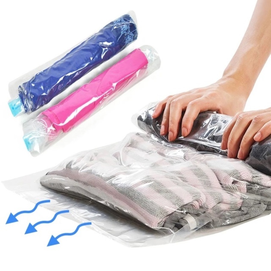 Conjunto Com 2 Saco A Vácuo cm Organizador Organizador Edredom Cobertor Roupa Multiuso Universal 35x50CM Não Precisa De Bomba