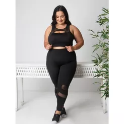 Conjunto Fitness Academia malhar Plus Size Detalhe em Vivo (Calça + Top) 11062/11066