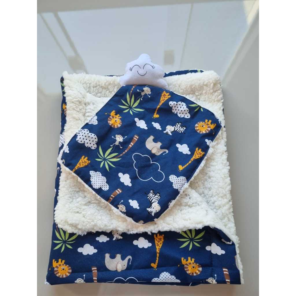 Coleção safari manta cobertor para bebe + 1 naninha