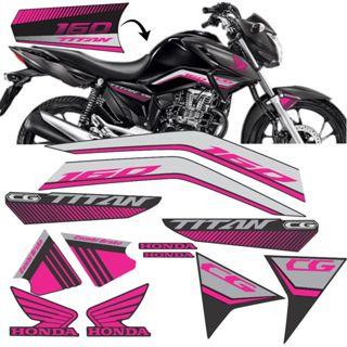 Adesivo Faixa Moto Cg Titan 160 Personalizada Pink 2022 2023 2024 Kit Rosa em Oferta na Shopee