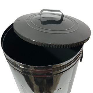 Lixeira Estilo Americana Aço Galvanizado 50 Litros Cores Variadas Cozinha Área Externa 61 Cm De Altura Com Alças e Tampa em Oferta na Shopee