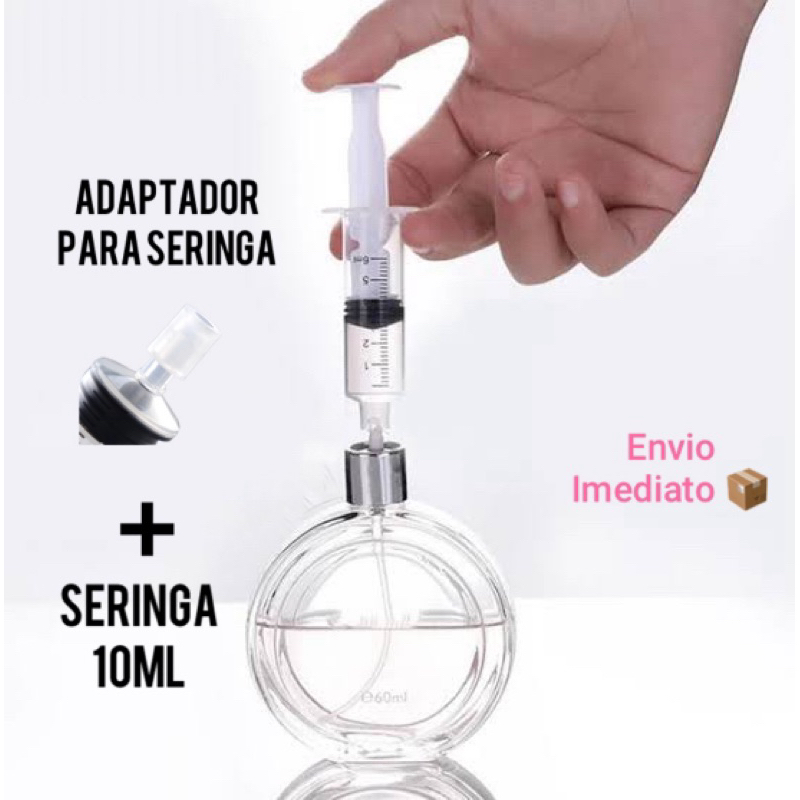 Dispensador Adaptador Curto E Seringa Para Transferir  10mL com anel adaptador em Oferta na Shopee