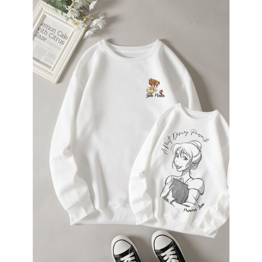 Moletom Gola Careca Basico Sem Bolso Blusa de Frio Sem Capuz Princesas Disney Guerreiras