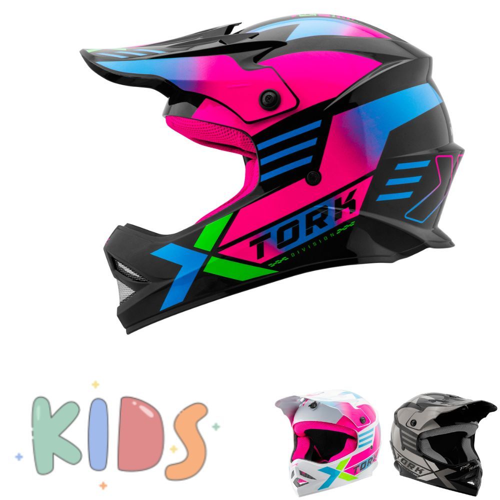 Capacete Motocross Infantil Pro Tork Fast Next Brilhante Novo Lançamento